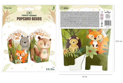 POPKORNŲ dėžutės spragėsių miško tema žverelių gyvūnai
