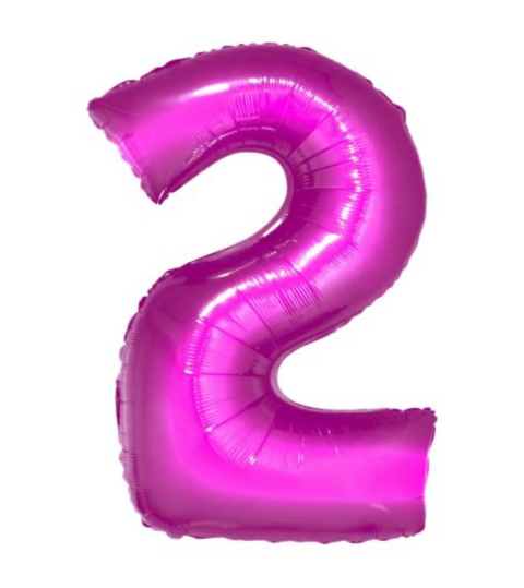 Dark pink foil balloons numbers