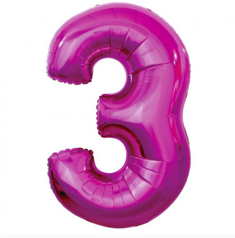 Dark pink foil balloons numbers