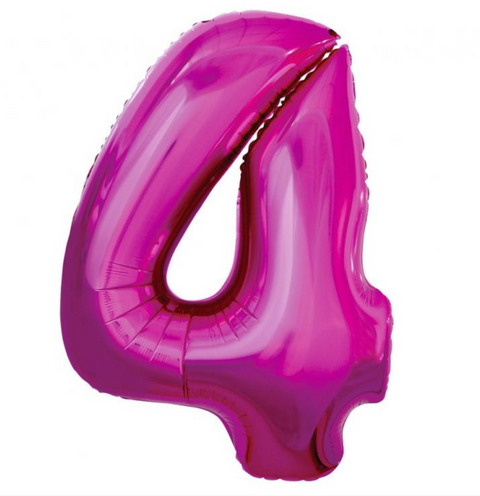 Dark pink foil balloons numbers