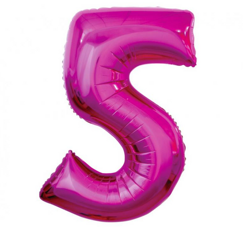 Dark pink foil balloons numbers