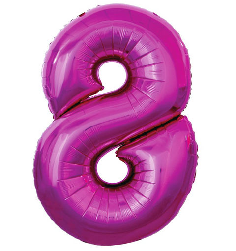 Dark pink foil balloons numbers