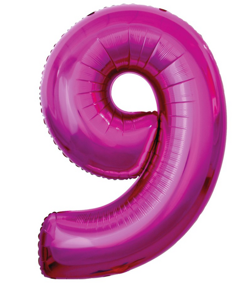 Dark pink foil balloons numbers
