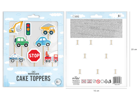 mašinų tema papuošimai dekoracijos  keksiukų torto automobiliai