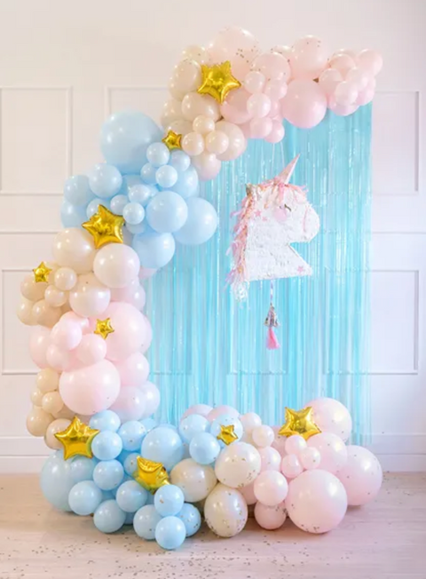 vakarelio uzuolaidos dekoracijos melyna geltona violetine rozine gimtadieniui dkoras sienele foto lietutis