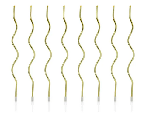 Birthday candles wavy (gold color)