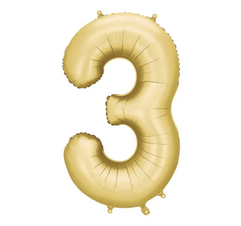 Matte gold foil balloons numbers 0 to 9
