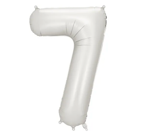 Matiniai sidabro spalvos foliniai balionai skaičiai nuo 0 iki 9
