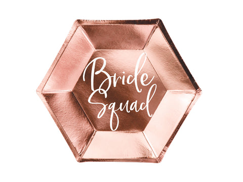 Vienkartinės lėkštės "Bride Squad"