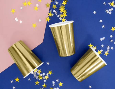 sidabriniai auksiniai rose gols puodeliai puodukai popieriniai vienkartiniai gimtadieniui indai dekoracijos