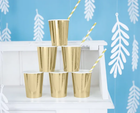 sidabriniai auksiniai rose gols puodeliai puodukai popieriniai vienkartiniai gimtadieniui indai dekoracijos