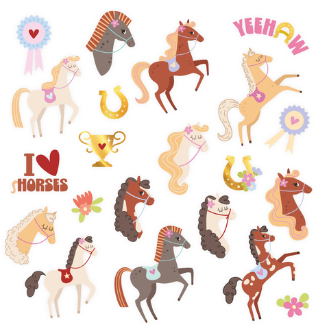 arkliuku tema tatuiruotės laikinos gimtadieniui nuplaunamos arkliukai