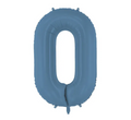 Mėlynas folinis balionas skaičius (0, 1, 2, 3, 4, 5, 6, 7, 8, 9, 0) matinis pastelinis balionas helio skacius