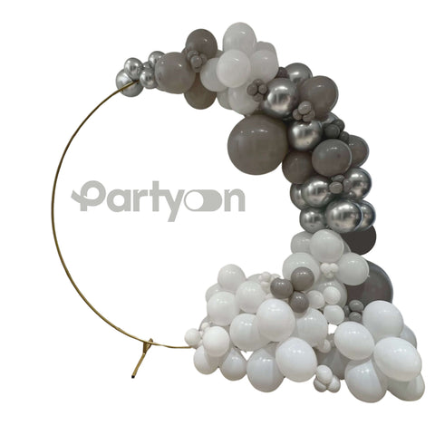 pilka balionų girlianda balta pilki balti balionai pigūs