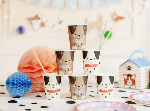 dekoracijos gimtadieniui suniuku tema puodeliai puodukai sunyciai patruliai