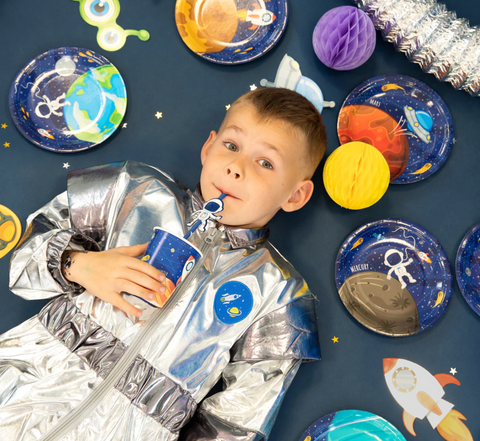 kosmoso tema puodukai puodeliai gimtadieniui dekoracijos svenciu dekoras