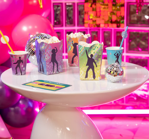 dekoracijos disko tema ppopkornu dezutes