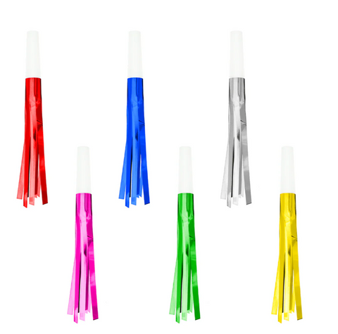 Colorful party whistles