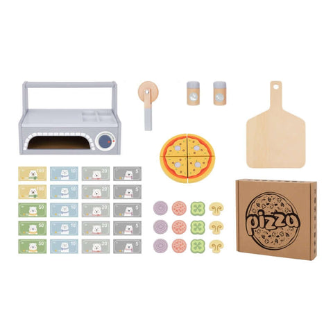 mediniai žaislai medinė virtuvėlė priedai pica picerija